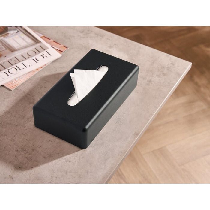 Кришка для серветок прямокутної форми Corby (Хром, Чорний колір, один розмір)