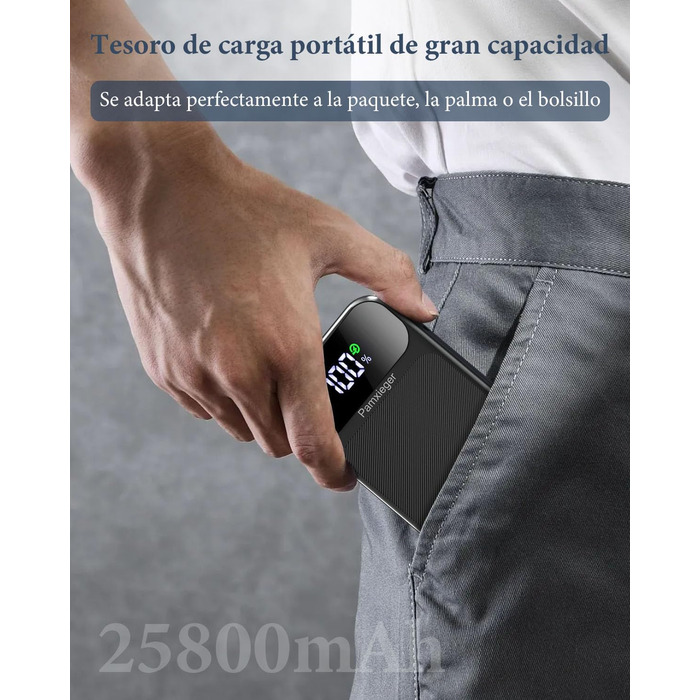 Power Bank 25800 mAh з швидкою зарядкою 22,5W PD3.0 QC4.0, LCD дисплей, USB-C, для смартфонів та планшетів
