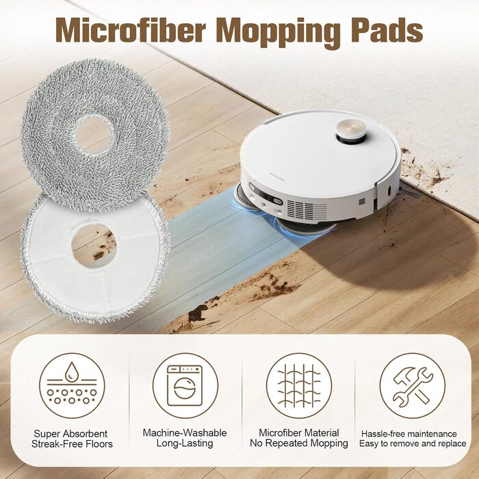 Запчастини для Dreame X30 Ultra, L10s Ultra Gen2, L40 Ultra AE, Mova E30 Ultra: комплект аксесуарів (2 основні щітки, 4 фільтри, 4 мікрофібри, 4 бічні щітки, 4 мішки для пилу)