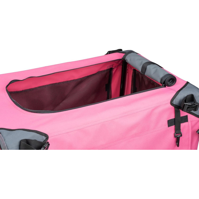 Foxdevil® Складана переноска для собак та котів середніх порід – переноска для тварин у машину та дім (світло-рожевий, M)