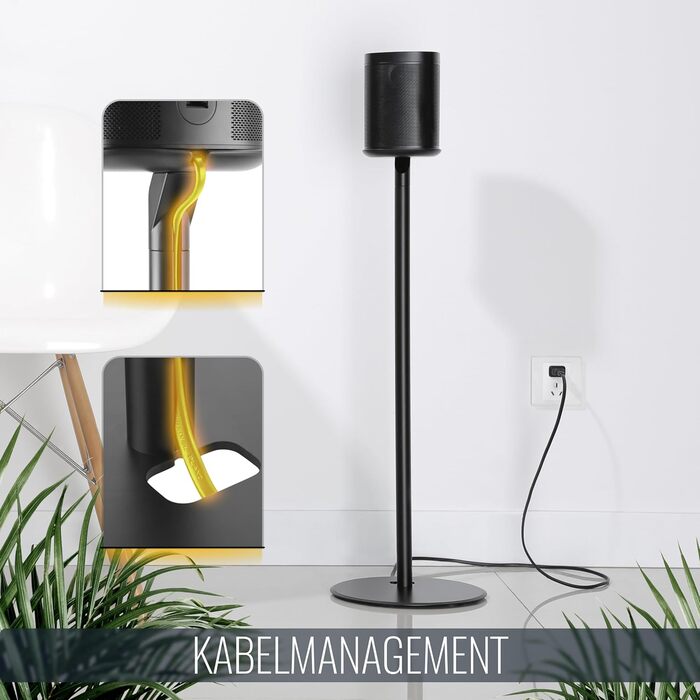 Підставка для колонок RICOO LH054-F (1 шт.) з кабельною організацією для Sonos One, One SL, Play:1. Стабільна підставка, бокс-фут, для колонок Sonos