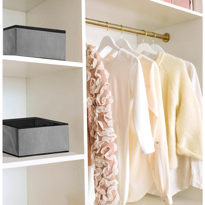 Puricon 13-Piece Storage Box Set Fabric Drawer Organizers/Organization System for Clothes Foldable Storage Boxes Set Boxes for Closet Bedroom - Grey