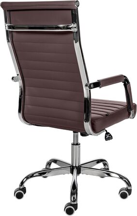 Ергономічне крісло для офісу Amadora I, регульована висота, поворот на 360°, обтягнення екошкірою або тканиною, міцне, витримує до 120 кг, колір: коричневий, матеріал: екошкіра/тканина