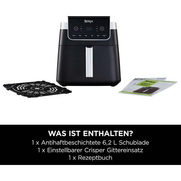 Фритюрниця повітряна Ninja Air Fryer MAX PRO 6.2L, сіра, AF180EU