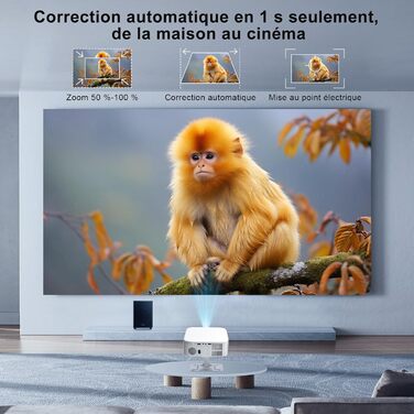 Проектор Salange P92Max ST: 4K, Android 13, WiFi, Bluetooth 5.2, Netflix, YouTube, Prime Video, Автофокус, Корекція траєкторії зображення