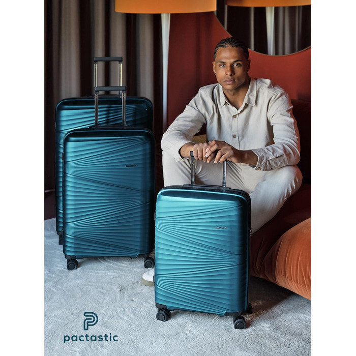 Валіза-тележка велика, XL, 75 см, 103 літри, поліпропілен, з TSA-замком, Collection 02, туркенітовий колір