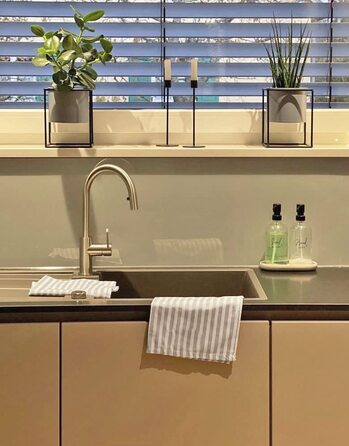 ZOLLNER 5-Piece Dishcloth Set Cotton - 50x70 cm - Highly absorbent and durable kitchen cloths - Washable up to 60°C – Grey striped - Restaurant quality - Oeko Tex® certified Grey 50 x 70 cm