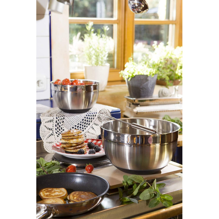 Мішалка для кухні RÖSLE з нержавіючої сталі 18/10, 22 см, срібна, для приготування їжі, можна мити в посудомийній машині