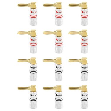 Навушникові роз'єми Nakamichi 24K позолота, 12-18 AWG, 4 мм, для динаміків, підсилювачів, Hi-Fi, AV Receiver, Stereo, домашній кінотеатр, аудіокабель, 4 шт. (2 пари)