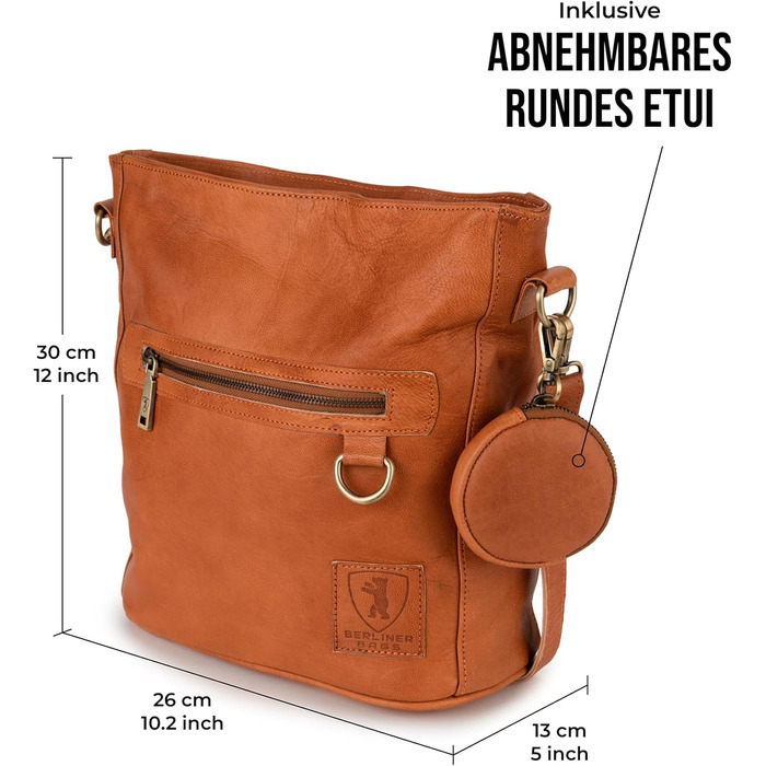 Сумка через плече Berliner Bags Siena Vintage з натуральної шкіри, коричнева - жіноча сумка-месенджер