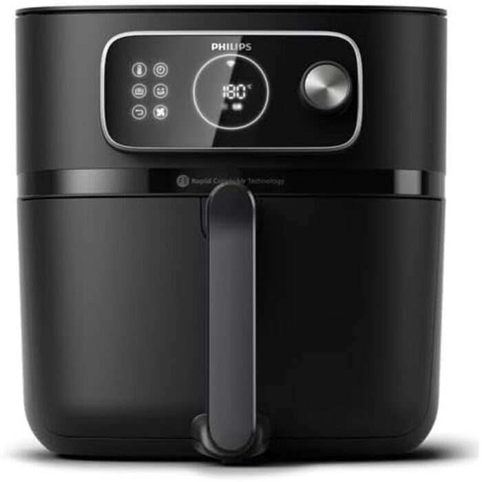 Philips Airfryer Combi 7000 Series XXL - 8.3 l (2 kg), 22-in-1 Air Fryer, WiFi Connection, 99% Less Fat Addition with Rapid CombiAir, HomeID App, Black (HD9876/90) 8.3 L WiFi-Connected, Auto-Cook