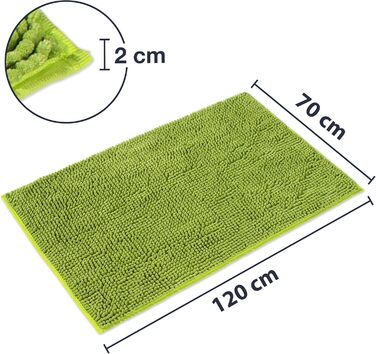 Килимок для ванної WohnDirect 70 x 120 см, зелений, антиковзкий, пральний, сертифікат Oeko-Tex
