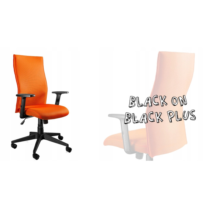 Ергономічне офісне крісло Black On Black Plus Orange Unique