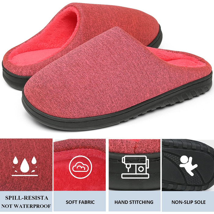 Тапочки зимові для дому жіночі/чоловічі, тепла піна пам'яті, бавовна, рожевий (36/37 EU)