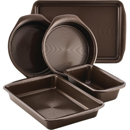 Набір форм для випічки Circulon з антипригарним покриттям (5 шт.) - для хліба, кексів, тортів, шоколадного кольору