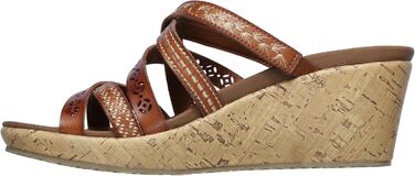 Сандалі жіночі Skechers Beverlee-Tiger Posse на танкетці, 40 EU, Duraleather бежеві