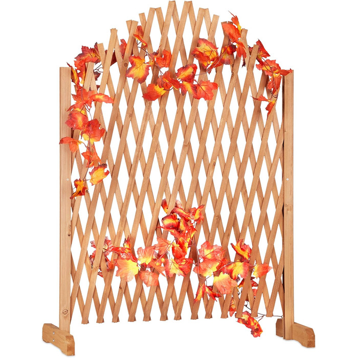Relaxdays Trellis, extendable, freestanding, for garden, balcony, terrace, climbing aid, HxBxT: 100 x 165 x 30 cm, brown