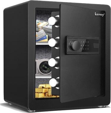 Сейф Kavey Safe Tresor 50L з цифровим замком, подвійним сигналом тривоги та LED-підсвіткою