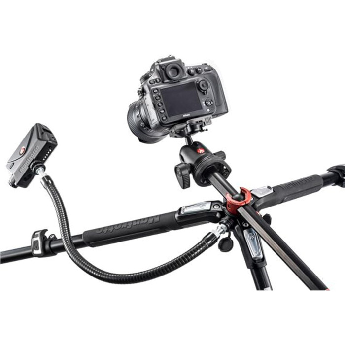 Штатив Manfrotto MT190CXPRO4 з вуглецевого волокна - 4-секційний для фото та відео, чорний/антрацит
