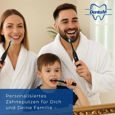 Електрична зубна щітка з 5 режимами та акумулятором на 120 днів - ультразвукова, з розумною насадкою, Black Edition + 2 запасні насадки