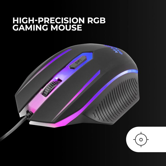 Mars Gaming MCP124PRO: Геймінговий комбосет 4в1 з RGB підсвічуванням (клавіатура, миша, навушники, килимок)