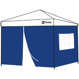 Sekey 1PCS Side Walls for Gazebo 3x3 Waterproof and Winter-Proof with Storage Compartments, Side Walls for Gazebo Party Tent Garden Tent 3x3m, (Navy, 1 Window 1 Door)