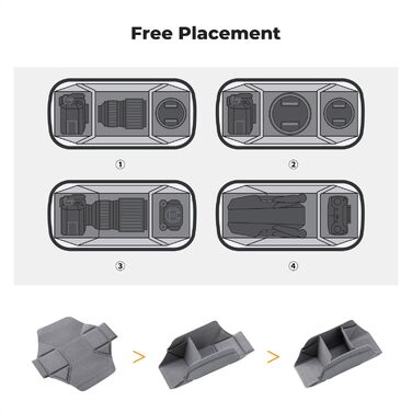 Рюкзак для камери K&F Concept, сумка через плече, фотосумка, квадратна сумка для фотографів, сумісна з Canon/Nikon/Sony/DJI Mavic