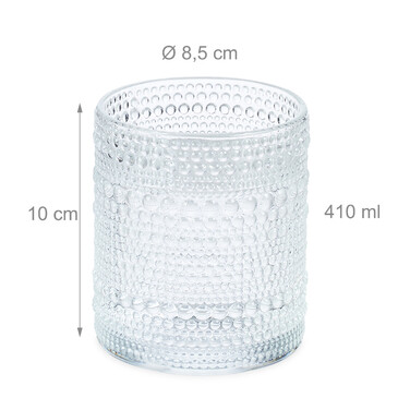 Relaxdays Set of 4 Droplet-Shaped Drinking Glasses