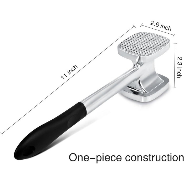 Кухонний молоток для м'яса TIMESETL 28 см з подвійним боком, антипригарне покриття, для шніцелів, стейків, птиці