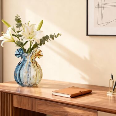 Скляна ваза ручної роботи, велика, сучасний дизайн, для дому, весілля та декору, підходить для квітів