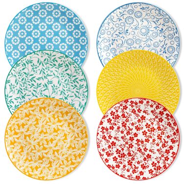 Набір посуду Vancasso Selene на 6 осіб (24 елементи) з пастелевого порцеляну, 6 тарілок, 6 десертних тарілок, 6 супових тарілок, 6 мисок, сумісний з мікрохвильовою піччю, діаметр тарілок 26 см