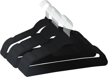 Набір вішалок для одягу SVITA (25 шт.) - вішалки для костюмів, чорні, з оксамитовим покриттям, економія місця