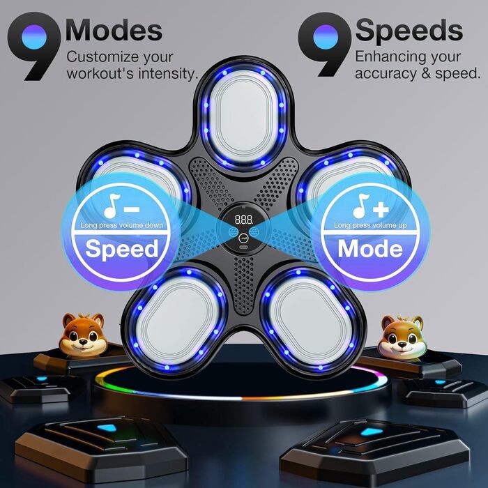 YeahBoom Музична Bluetooth Бокс-машина, Електронна бокс-машина, Розумна бокс-машина, Обладнання для боксерських тренувань, Настінна бокс-машина