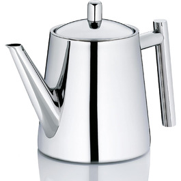 Kela Teapot with infuser, stainless steel teapot ANCONA, teapot for loose leaf tea and tea bags, tea maker, silver (0.9 L)