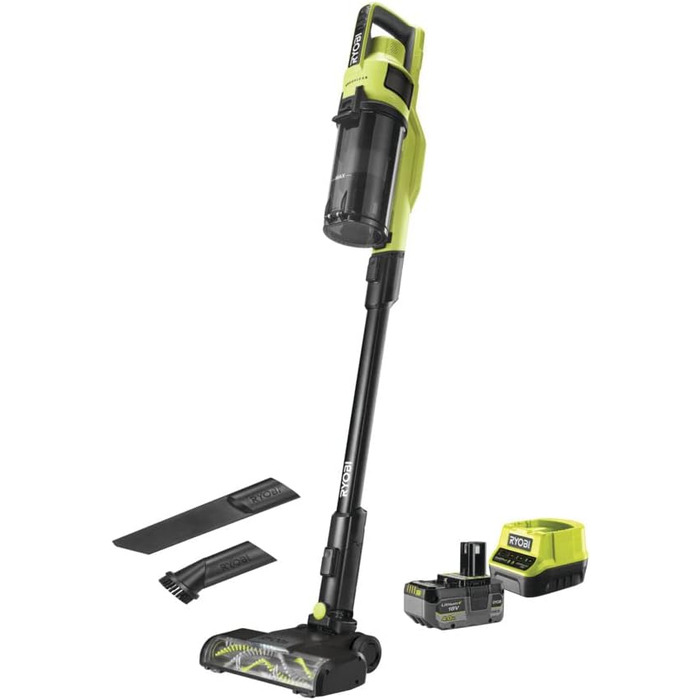 RYOBI RSV18BL-0 акумуляторний пилосос 18V ONE+ безщітковий, 900 л/хв, 800 мл, зелений та антрацитовий (без акумулятора та зарядного пристрою)