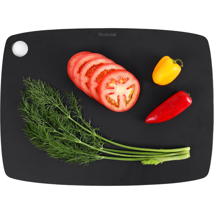 Кухонна дошка для нарізання BESTCOOK з деревного волокна, висока щільність, без BPA, пориста, підходить для посудомийки, екологічна, двостороння, для м'яса, хліба, овочів, 37x27 см