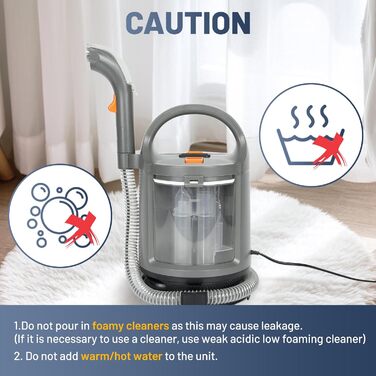 Портативний мийкий пилосос 400W з 2-танком для чищення диванів, килимів, авто та постільної білизни