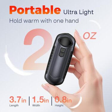 Грілки для рук акумуляторні, 2 шт, електричні портативні, 6000mAh, кишенькові, ультралегкі та тонкі, 5 режимів нагріву до 55°C, ідеально для кемпінгу (темно-сірий)