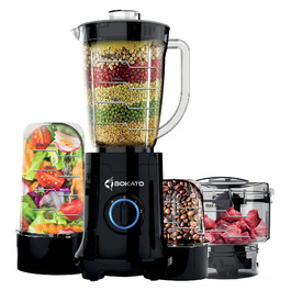 Стаціонарний блендер-завантажувач Nutribullet Bokato 800W з набором чаш 200/400/800 мл