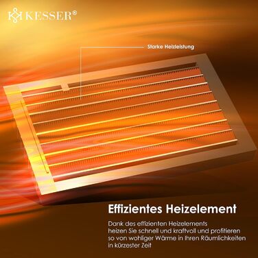 Обігрівач KESSER® 2000W з пультом керування, керамічний, тихий, з осциляцією, таймером, чорний