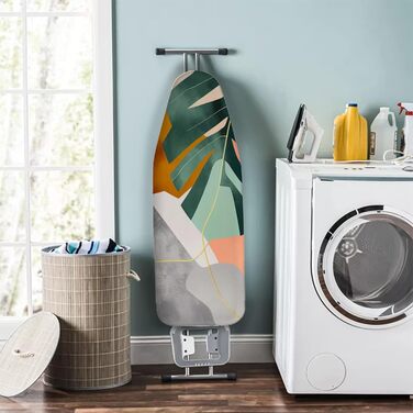 EcoNour Ironing Board Cover, 5-layer, 125 x 45 cm, heat-reflective coating, resistant to stains and burns, top made of 100% cotton, XL size for measurements with a 2.5 mm Blue