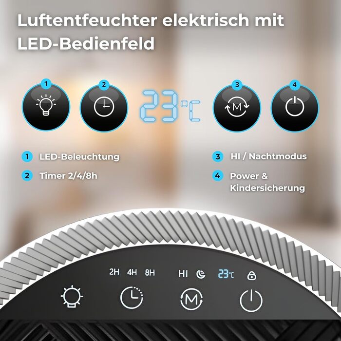 Електричний осушувач повітря Climative ION 12L/24h з Wi-Fi та очищувачем повітря для дому, квартири, ванної кімнати. Захист від вологи та плісняви до 20 м² (Adso)