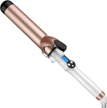 Hoson Lockenstab Pro Curl: Керамічний плойка для волосся з турмаліном, LCD дисплей, 9 температурних режимів, 45 мм, з рукавичкою