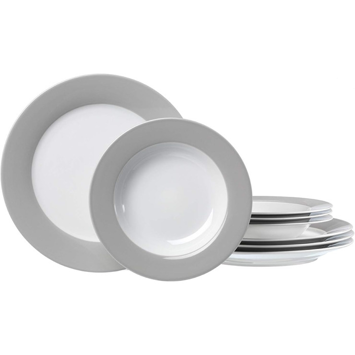 Сервіз столовий Ritzenhoff & Breker Doppio, 8-місний, порцеляна, сірий