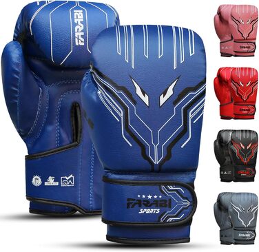 Боксерські рукавички Farabi для дітей (6oz, синій) – MMA, Муай Тай, бокс, тренування, 5-10 років