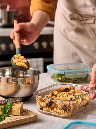 Контейнери для зберігання продуктів Praknu 1000 мл (4 шт) - герметичні, штабельовані, BPA-free, для холодильника, морозилки та мікрохвильовки
