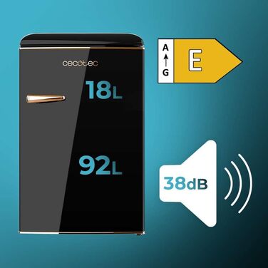 Міні-холодильник Cecotec Bolero CoolMarket TT Origin 110 чорний 110л з LED-підсвіткою та відкривачкою для пляшок