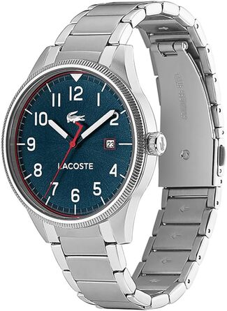 Годинник чоловічий Lacoste Continental Quartz срібний з браслетом з нержавіючої сталі 2011022