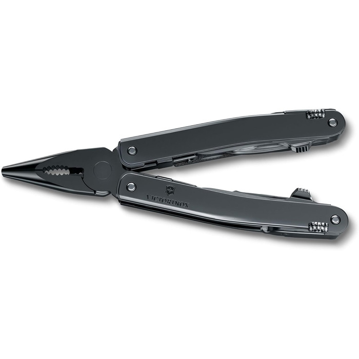 Мультитул Victorinox Swiss Tool Spirit MXBS: 24 функції, з плоскогубцями, викрутками, відкривачкою для консервів, чорний, з нейлоновою сумкою