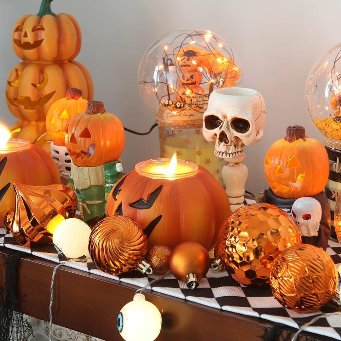 41 штука прикрас для ялинки Sea Team з міцного пластику з ниткою, середні (60 мм, 40 мм), помаранчевий колір